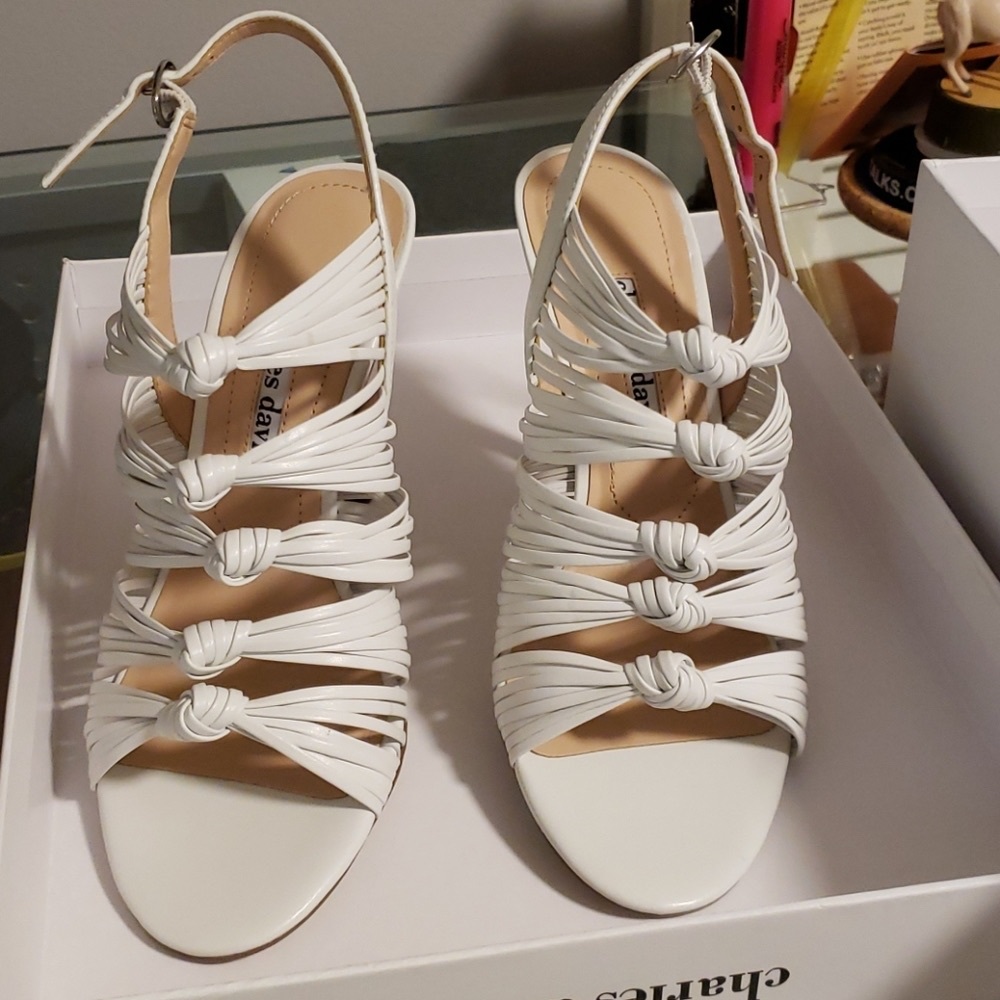 Charles David crest sandals white